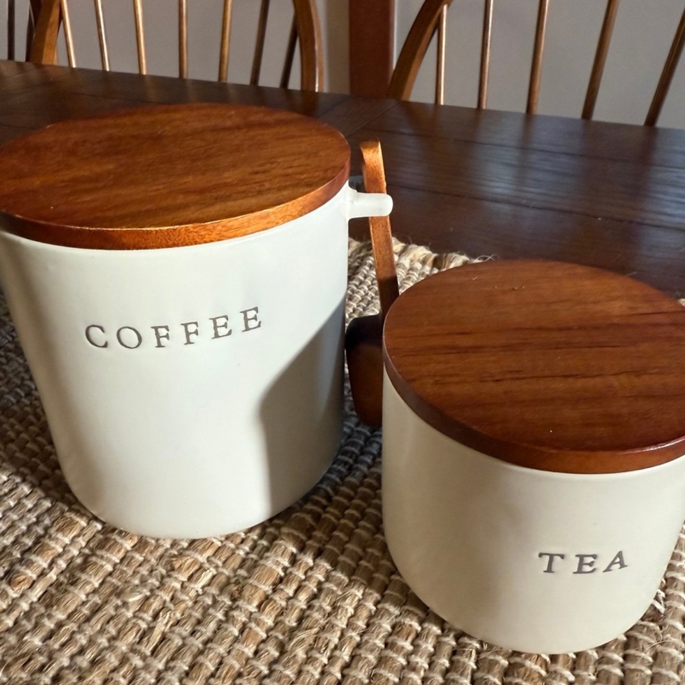 Hearth & Hand Cream and Brown Canister Set